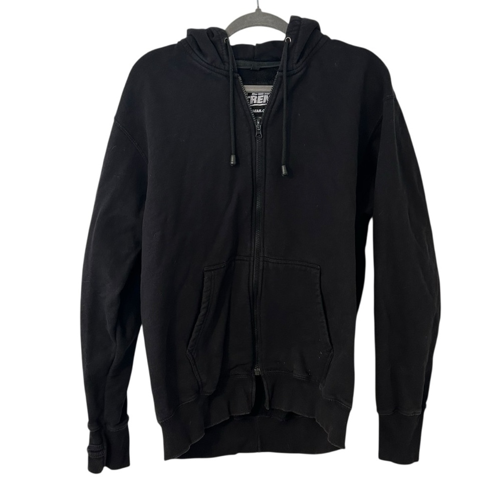 Black Zip Up Jacket Coat Hoodie Speed and Strength Skater Biker Men’s Size XL!